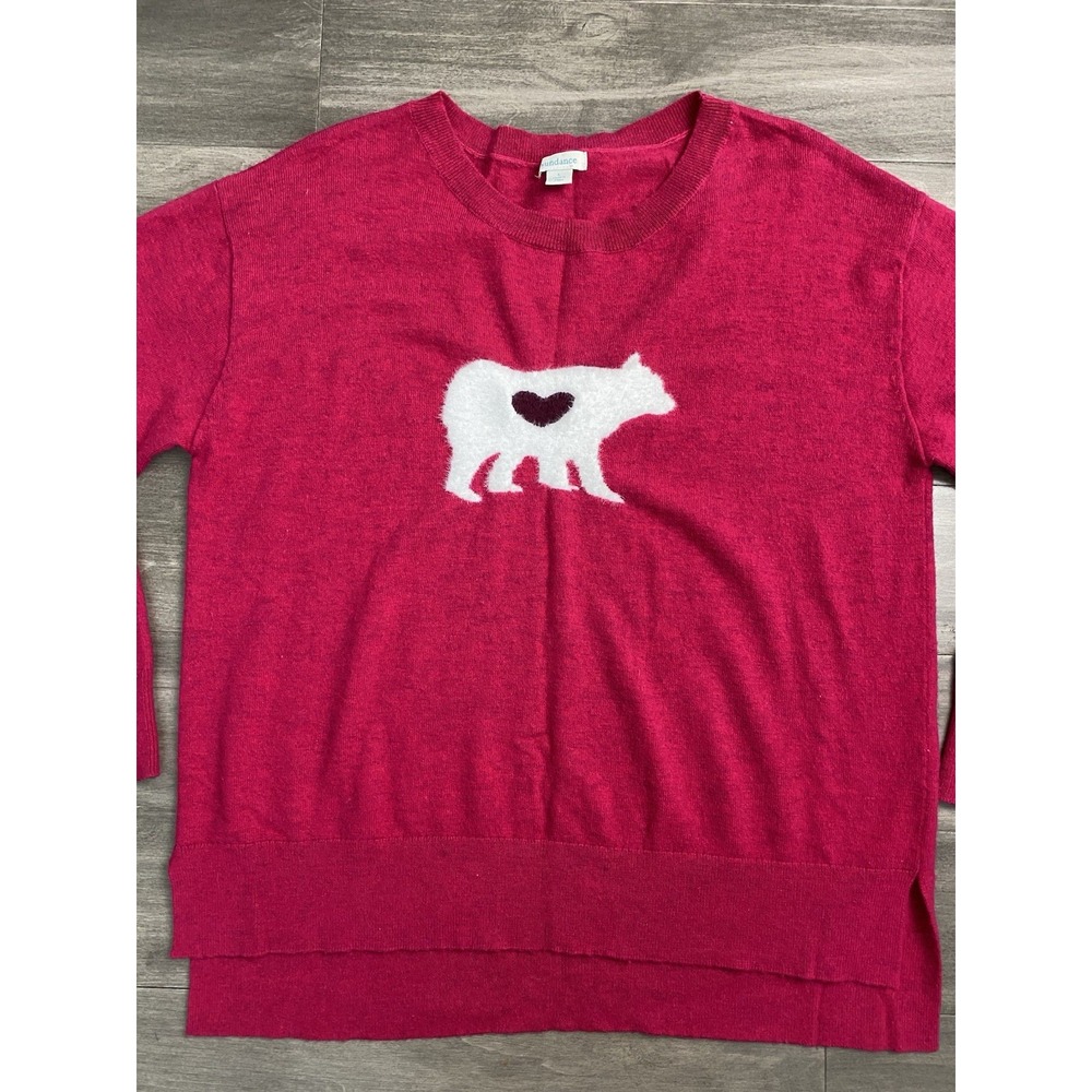 Sundance Catalog Fuscia "Mighty Polar Sweater" Size Large Soft Pink